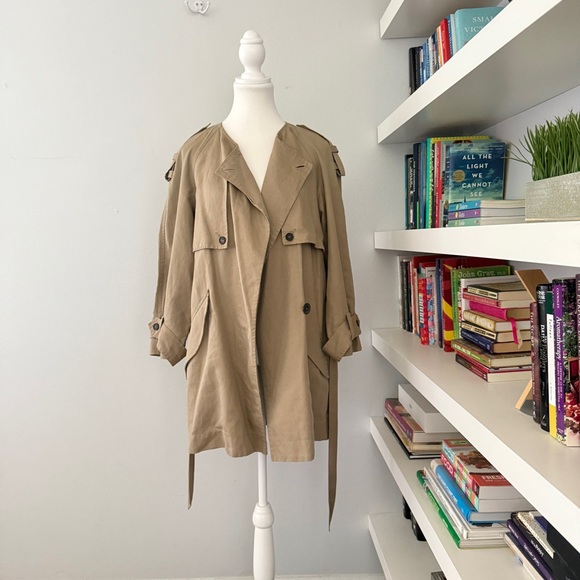 Isabel Marant Tan Trench Coat with Oversized Fit sz 36 Medium - Picture 1 of 12
